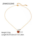 18K Gold-Plated Red Agate Heart & Pearl Jewelry Set