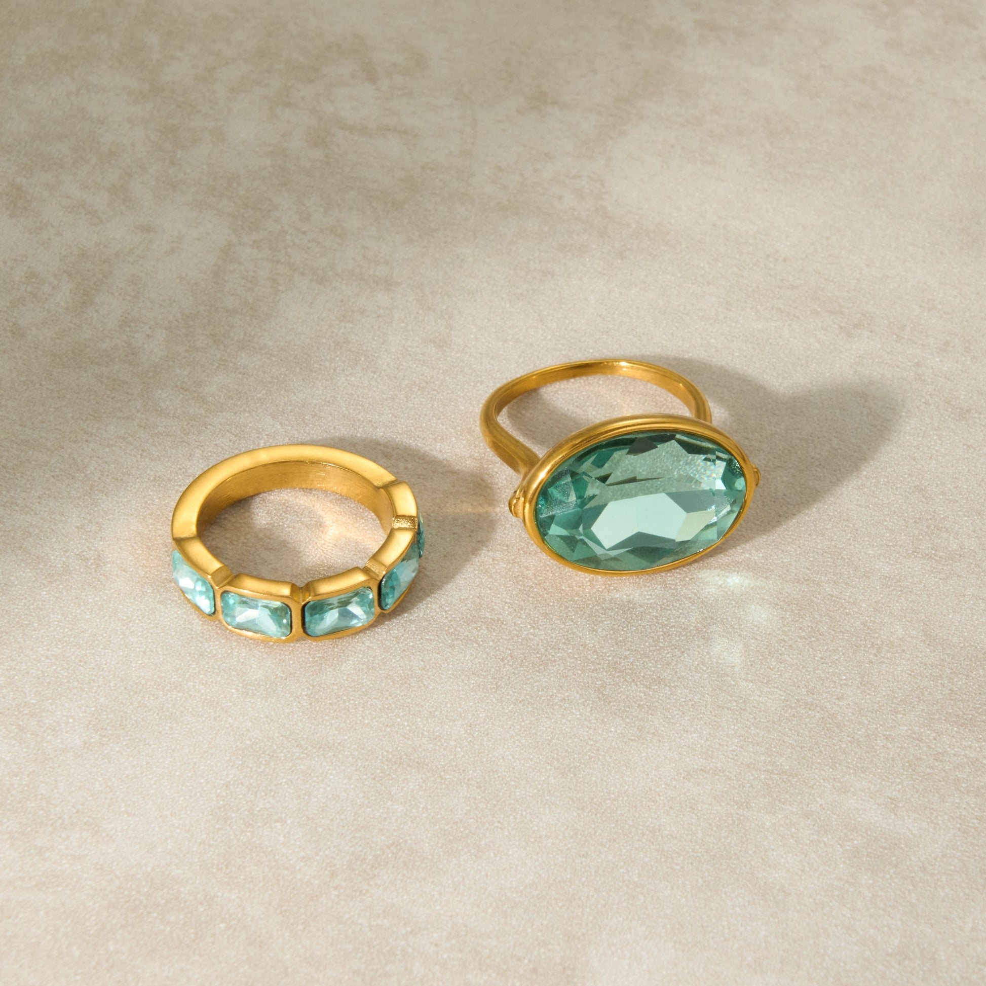 Aqua Crystal Cocktail Ring
