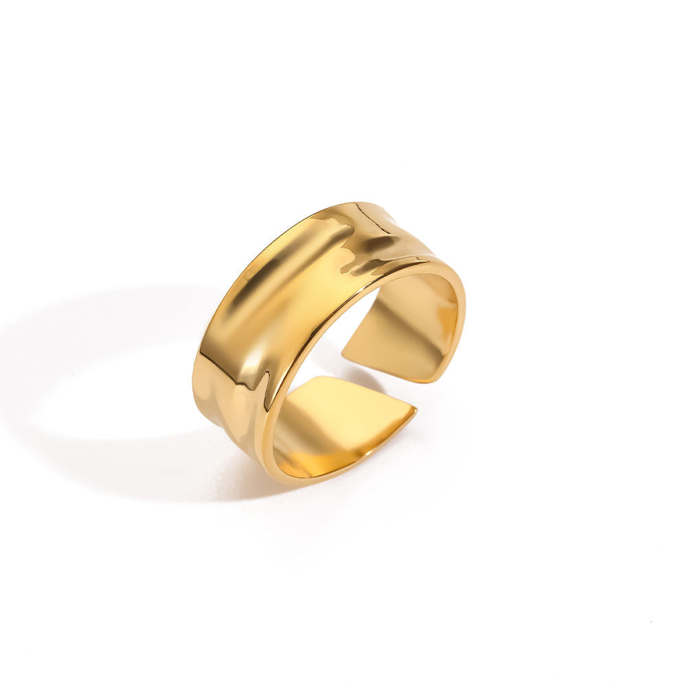 Wide Band Open Cuff Ring 18K Gold Demifine Men Carryallco