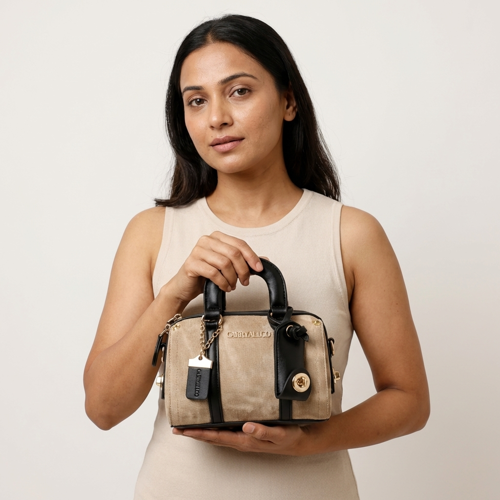 Carryallco Celeste – Camel Brown Handmade Vintage Vegan Boston Bag