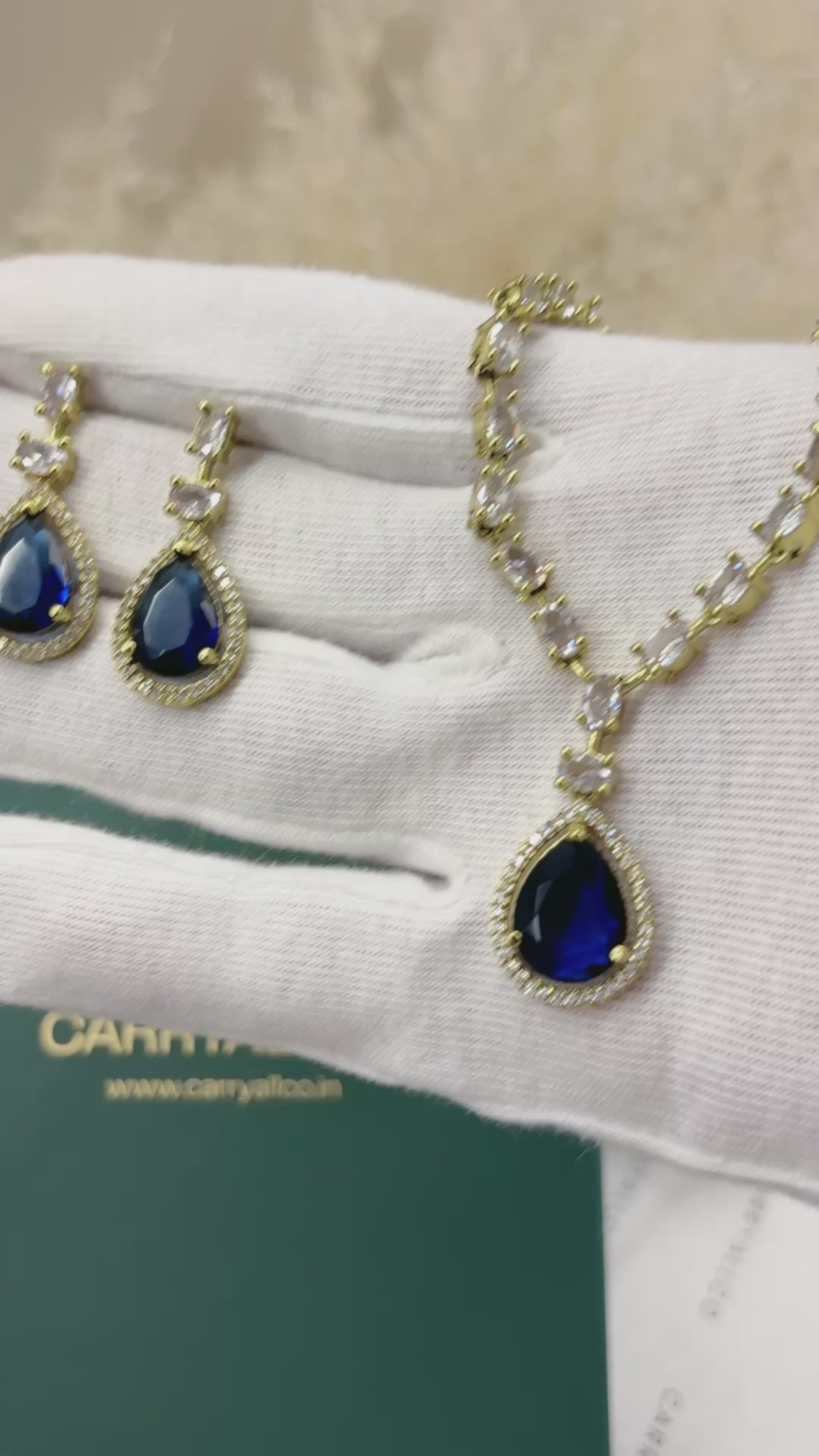 Azure Radiance American Diamond Necklace Set