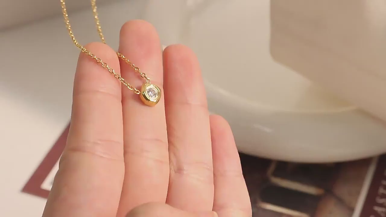 Demifine 18K Gold Plated Irregular Zircon Pendant Necklace