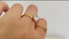 18K Gold-Plated Cobblestone Zirconia Ring