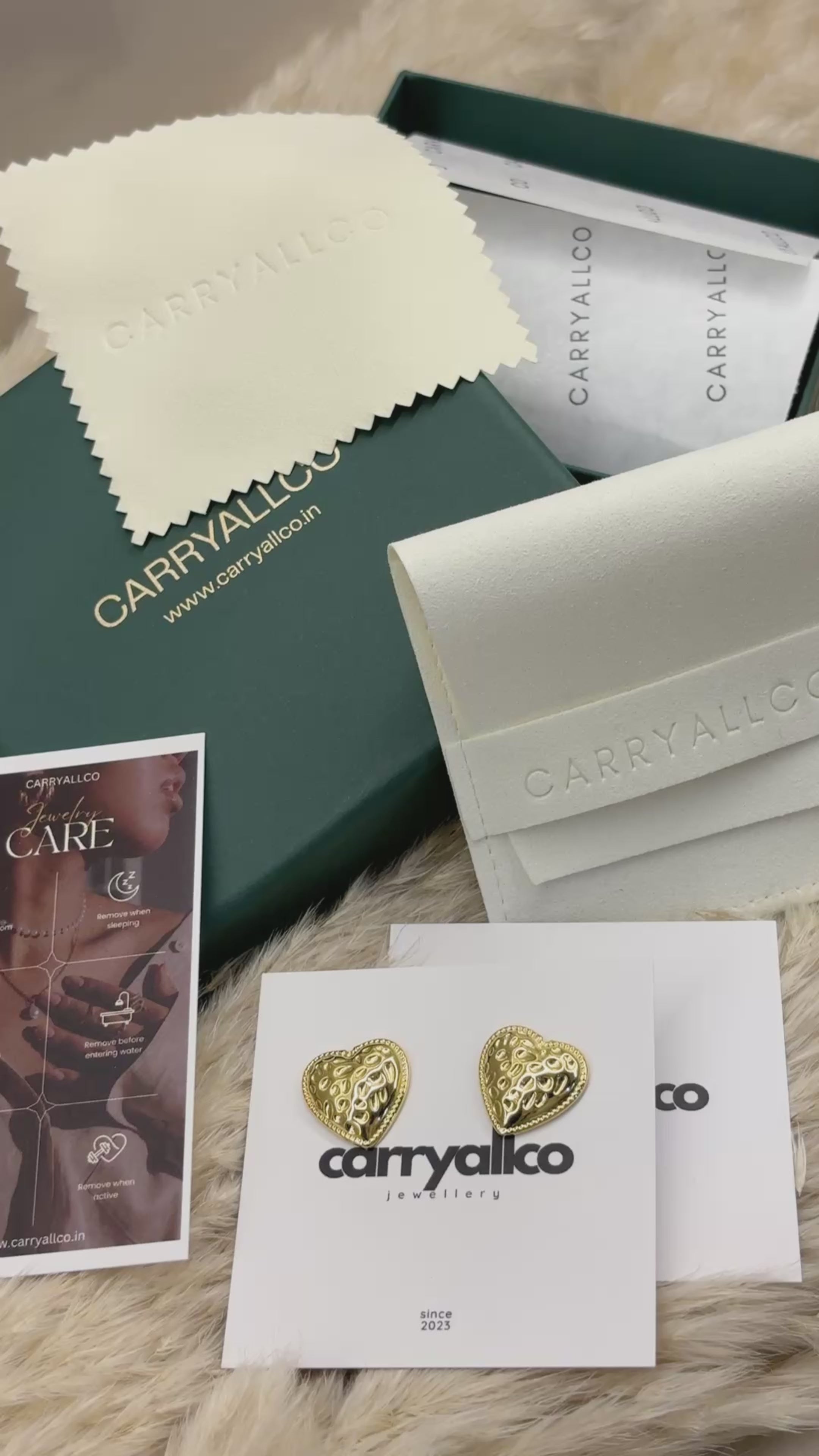 Carryallco Textured Heart Luxe Earrings