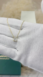 18K Gold Plated Waterdrop & Oval Stone Necklace
