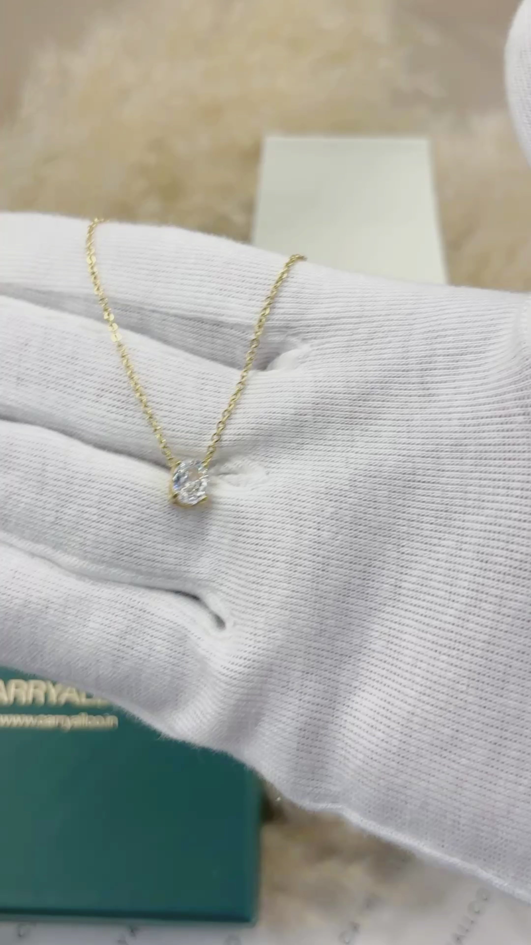 18K Gold Plated Waterdrop & Oval Stone Necklace