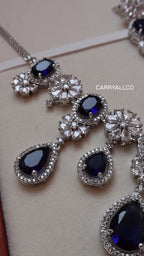 Carryallco Midnight Royale American Diamond Necklace Set
