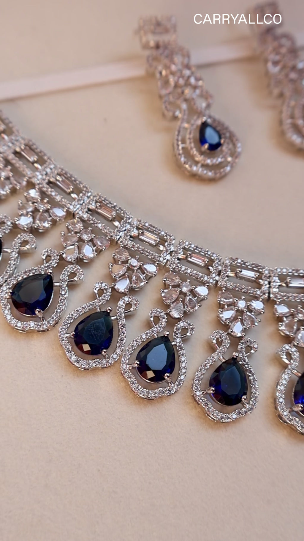 Sapphire Royale American Diamond Necklace Set