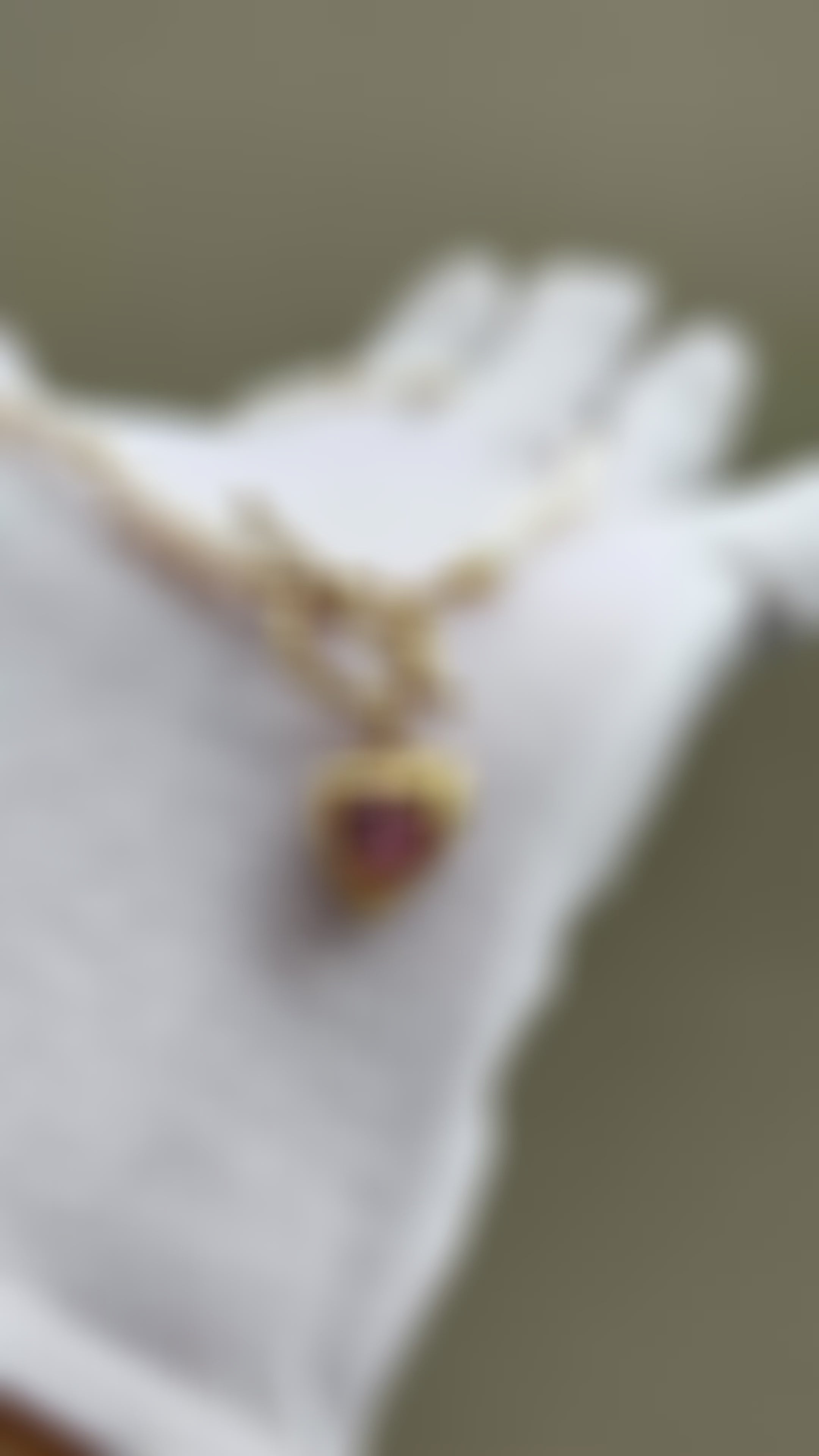 Demifine 18K Gold Plated Heart Pearl Necklace with Pink Stone