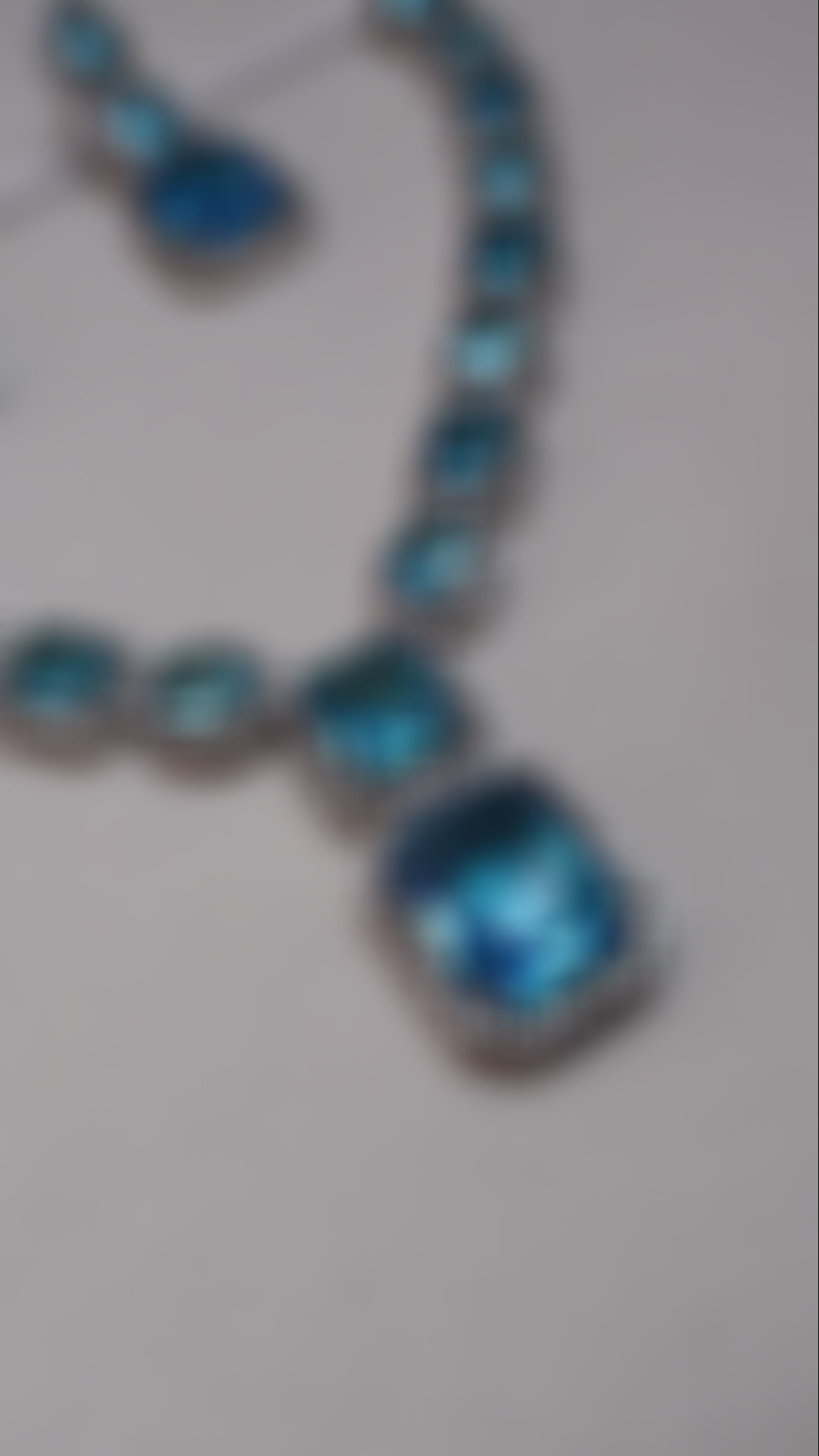Ocean Blue American Diamond Jewelry Set video