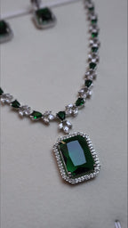 Emerald Glory American Diamond Necklace Set