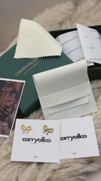 Carryallco Lustrous Knot Stud Earrings-18K Gold Plated