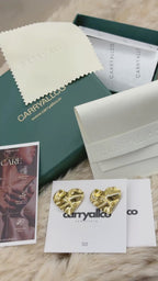 Carryallco Bold Heart Hammered Earrings