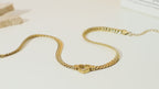 Demi Fine 18K Gold Plated Heart Cuban Chain Necklace