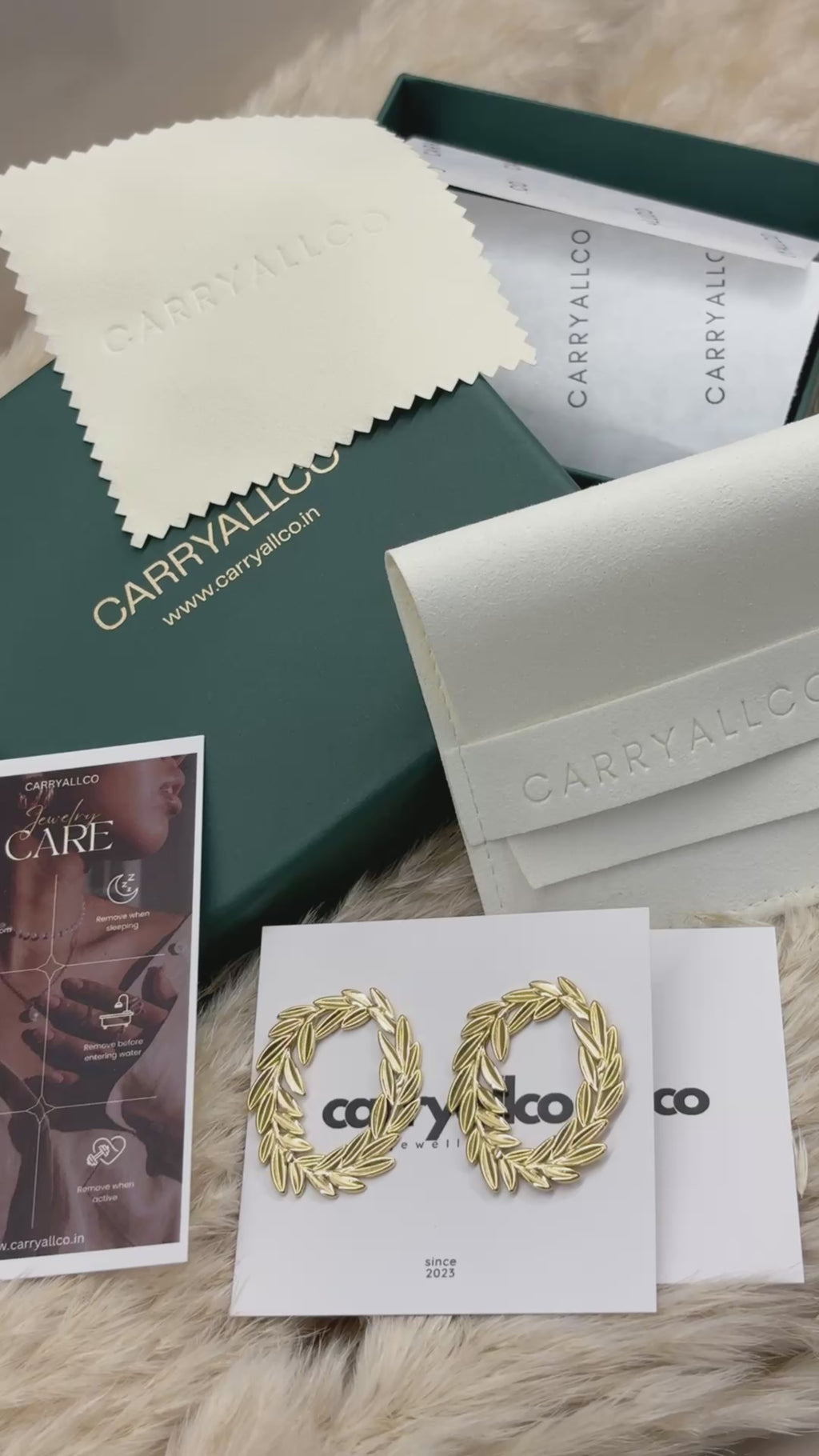 Carryallco Wheat Leaf demifine Statement Earring