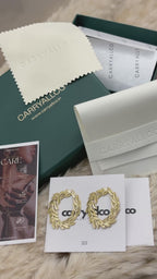 Carryallco Wheat Leaf demifine Statement Earring