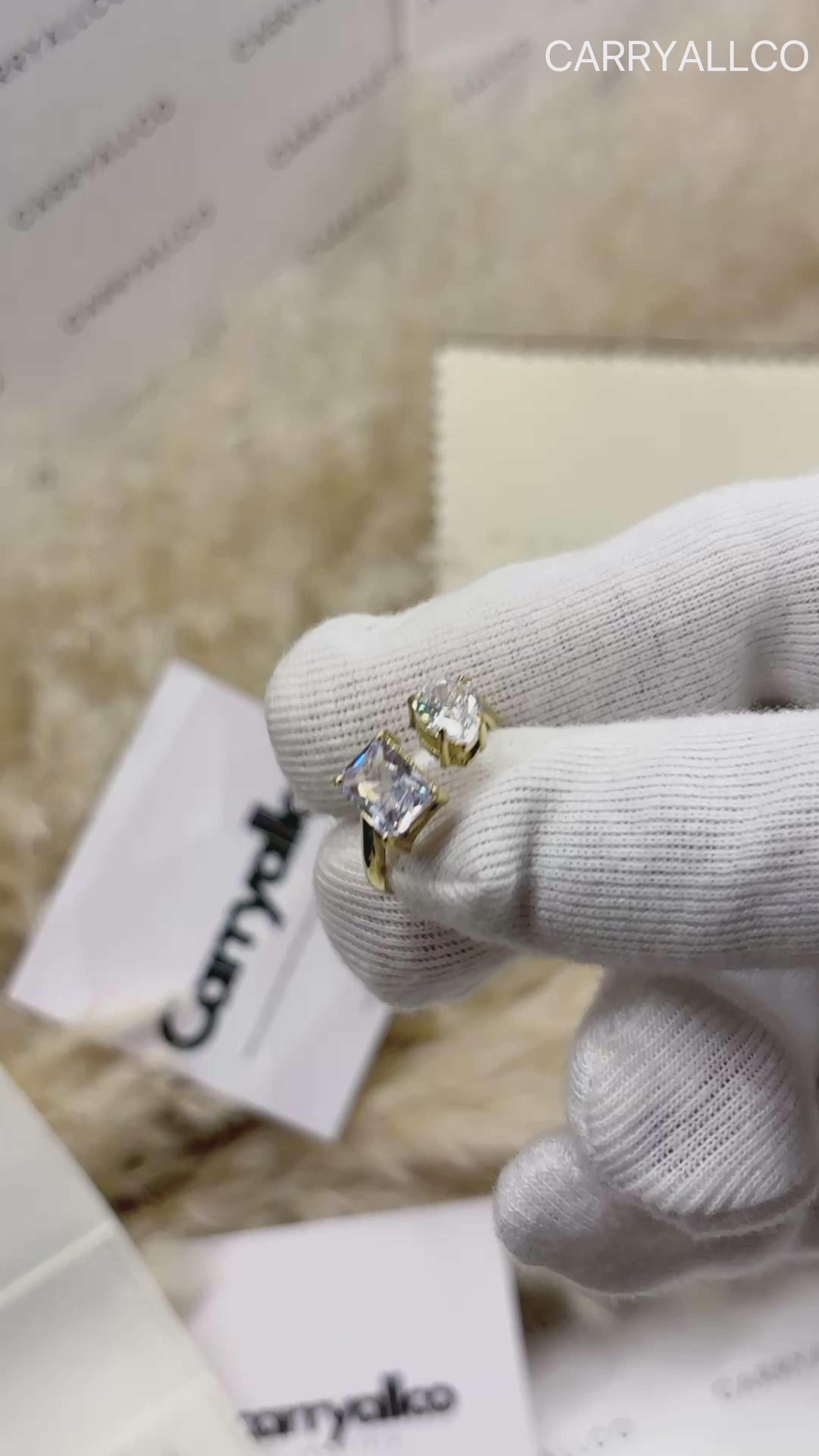 Demi-Fine 18K Gold Plated Colorful Brilliant Cut Stone Rings