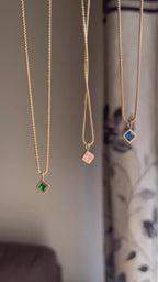 Square Brilliant Cut Zircon Pendant Necklace video