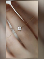 925 Silver Four Leaf Clover Zircon Chain Bracelet