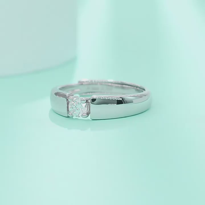 Moissanite Wedding Band 2ct Solitaire S925 Sterling Silver Ring