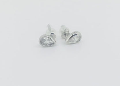 925 Sterling Silver Water Drop Stud Earrings | Brilliant Cut Stone