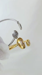 Demifine 18K Gold Plated Zircon Open Dancer Bracelet