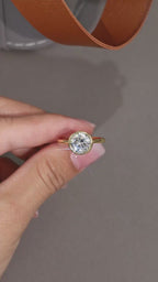 18K Gold Demifine Shimmer Moissanite Ring