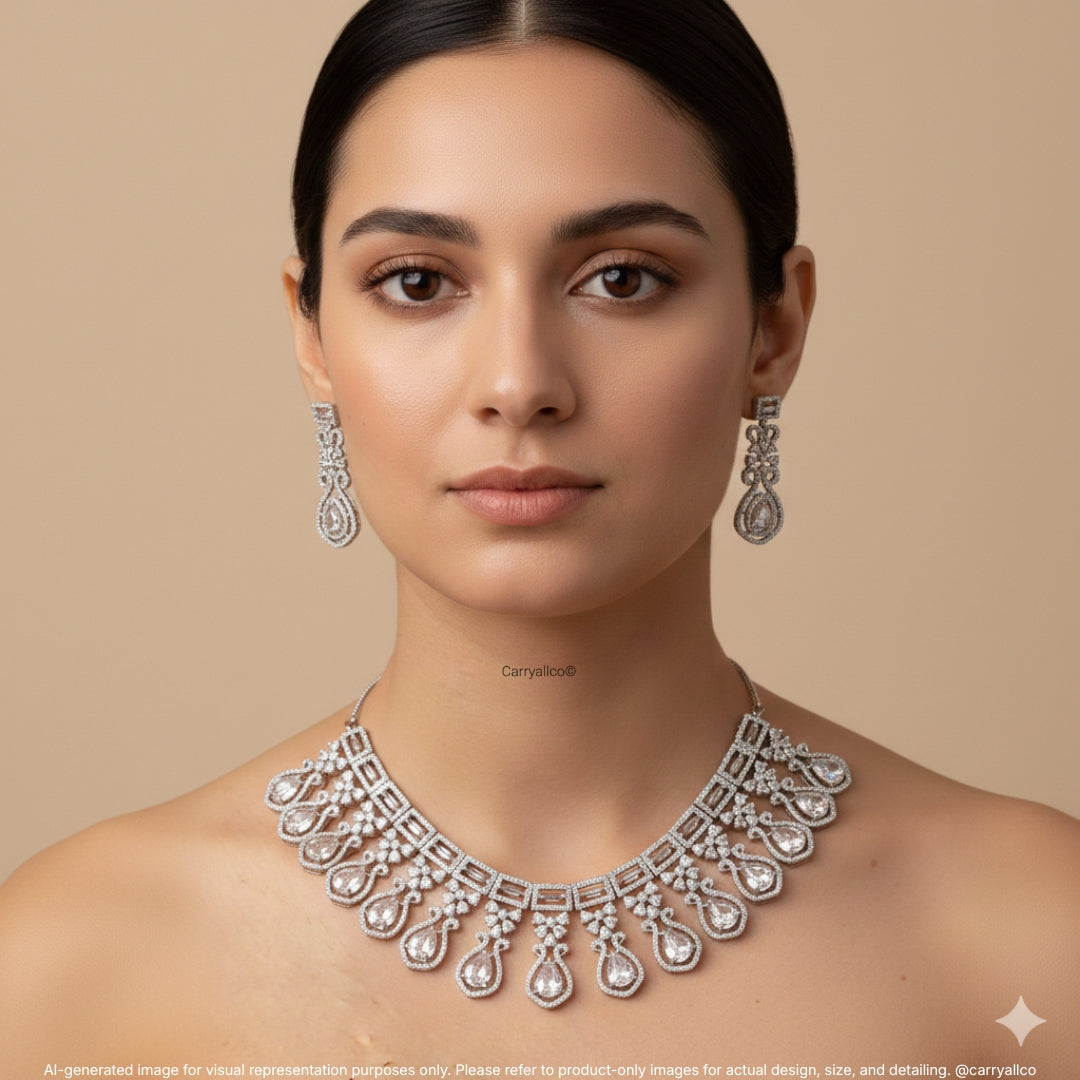 Imperial Glow American Diamond Necklace Set
