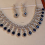 Sapphire Royale American Diamond Necklace Set | CARRYALLCO