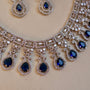 Sapphire Royale American Diamond Necklace Set | CARRYALLCO